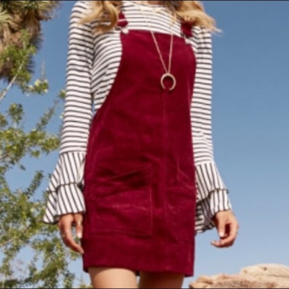 Alter’d state overall dress. Maroon